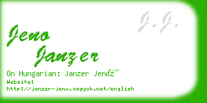 jeno janzer business card